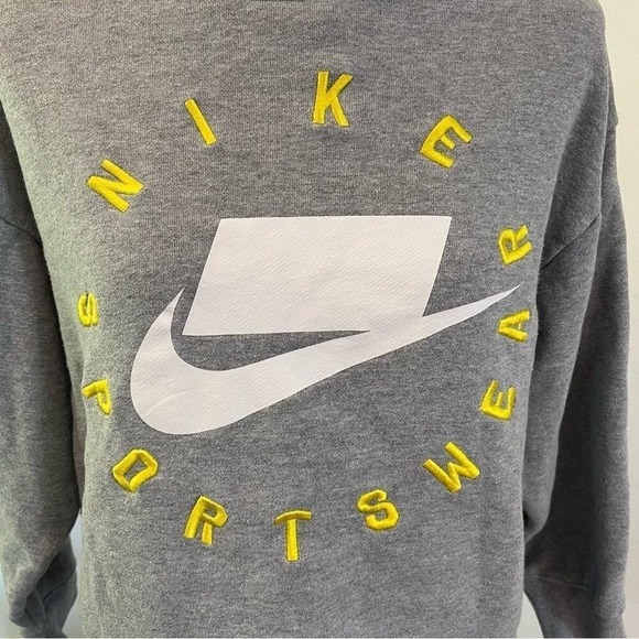 Nike Sportswear Gray Oversized Logo Sweatshirt Women's Crewneck Pullover XS - Picture 4 of 10